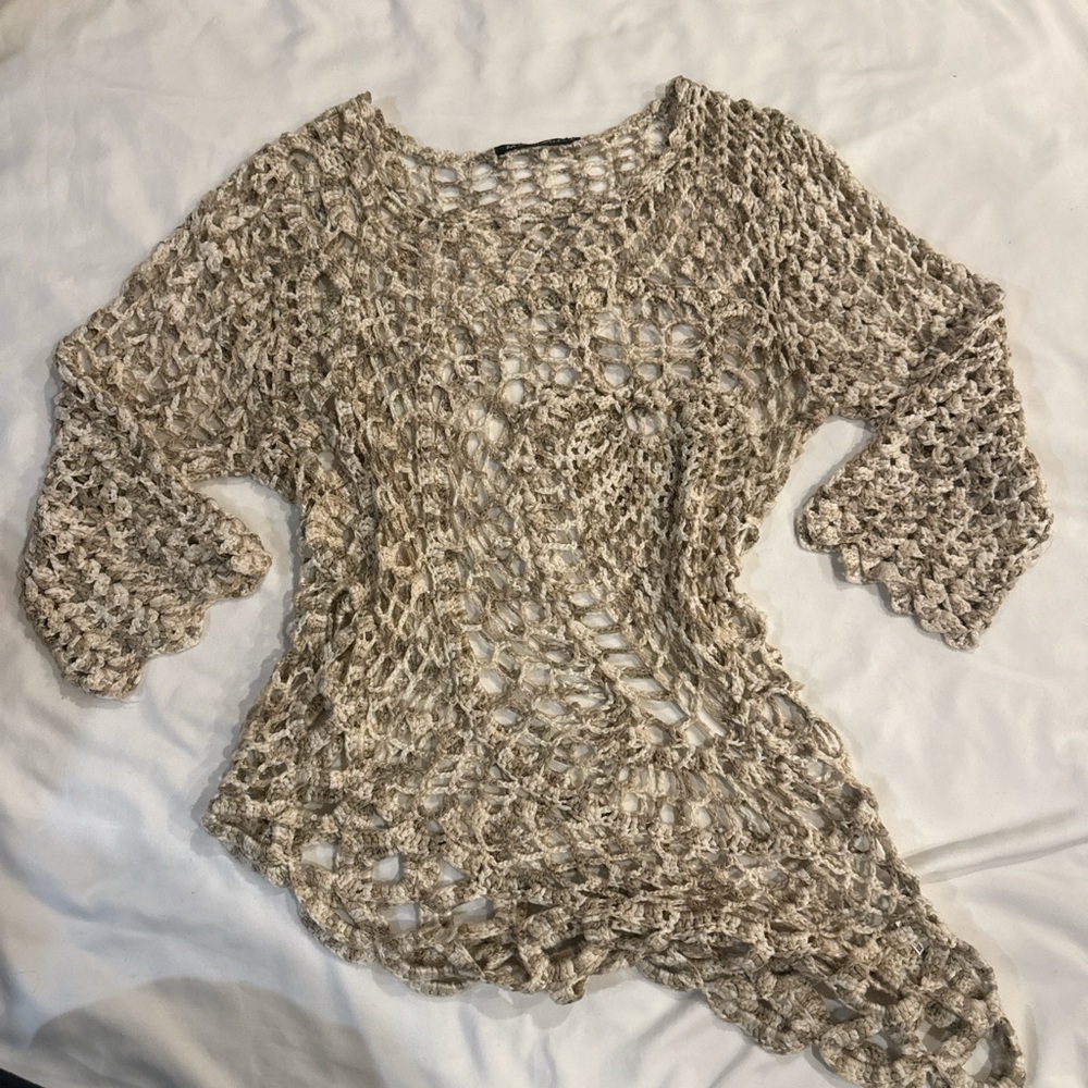 Mechant Taupe Boho Knit Sweater